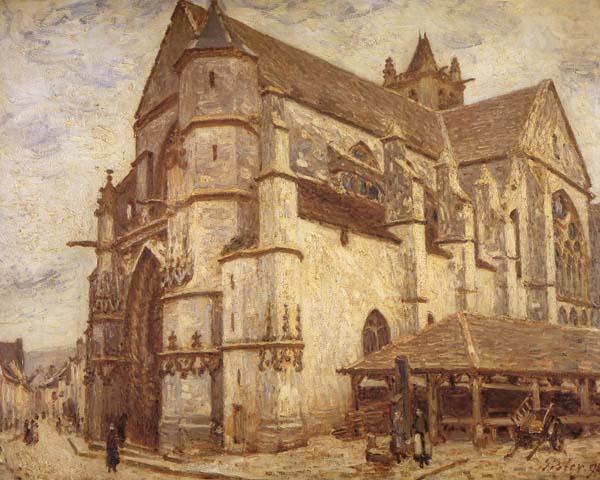 The Church at Moret-Icy Weather, Alfred Sisley